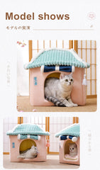 Cute Fully Enclosed House for Cats, Warm Winter Pet House, Super Soft Sleeping Bed for Puppy, Cat House Suppliers