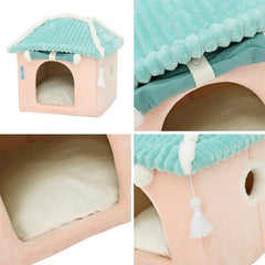 Cute Fully Enclosed House for Cats, Warm Winter Pet House, Super Soft Sleeping Bed for Puppy, Cat House Suppliers