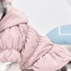 Dog Pet Super Warm Dress Winter Puppy Pet Dog Coats Princess Floral Bubble Skirt Dog Cat Hooded Chihuahua Yorkie Clothing
