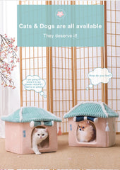 Cute Fully Enclosed House for Cats, Warm Winter Pet House, Super Soft Sleeping Bed for Puppy, Cat House Suppliers