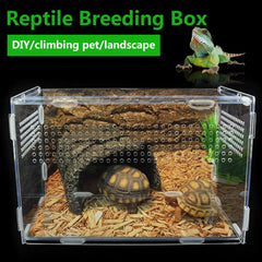 Reptile Breeding Box Lizard Centipede Spider Chameleon Terrarium Ornamental Box Acrylic Terrarium Transparent Box Pet Supplies
