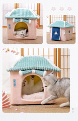 Cute Fully Enclosed House for Cats, Warm Winter Pet House, Super Soft Sleeping Bed for Puppy, Cat House Suppliers