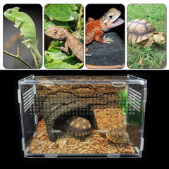 Reptile Breeding Box Lizard Centipede Spider Chameleon Terrarium Ornamental Box Acrylic Terrarium Transparent Box Pet Supplies