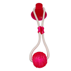 Pet Toys for Small Dogs, Rubber Dog Toy, Dog Push Toy with TPR Ball, Pet Tooth Cleaning Chewing Toy with Suction Cup