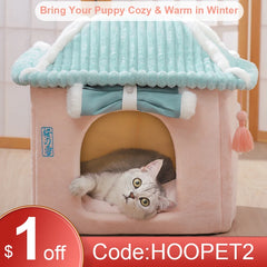 Cute Fully Enclosed House for Cats, Warm Winter Pet House, Super Soft Sleeping Bed for Puppy, Cat House Suppliers