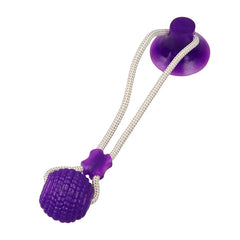 Pet Toys for Small Dogs, Rubber Dog Toy, Dog Push Toy with TPR Ball, Pet Tooth Cleaning Chewing Toy with Suction Cup