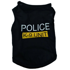 Pet Vest Police Clothes Puppy T-shirt Jacket Polyester Soft Breathable Comfortable Stylish Casual Style Dog Clothing Wholesale