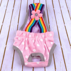 Pet Dog Shorts Diaper Sanitary Physiological Pants Washable Dog Panties Menstruation Dot Print Underwear Briefs for Girl Dogs