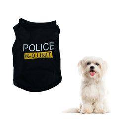 Police Suit Cosplay Dog Clothes Black Elastic Vest Puppy T-Shirt Coat Accessories Apparel Costumes Pet Clothes For Dogs Cats