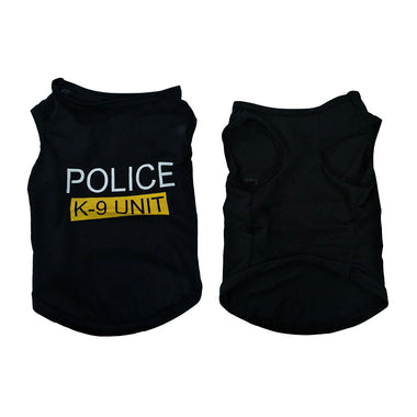Pet Vest Police Clothes Puppy T-shirt Jacket Polyester Soft Breathable Comfortable Stylish Casual Style Dog Clothing Wholesale