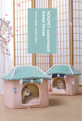 Cute Fully Enclosed House for Cats, Warm Winter Pet House, Super Soft Sleeping Bed for Puppy, Cat House Suppliers