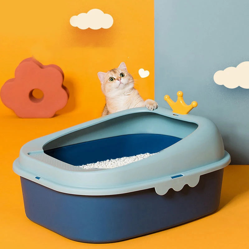 Cat Litter Box Design, Semi-Enclosed Sandbox, Big Space Toilet, Prevent Splash Tray, Kittens, Sand Litter Boxes