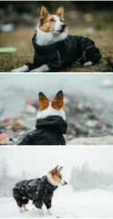 Pet Dog Coat Outdoor Jacket Pet Waterproof Winter Warm Clothes Big Jumpsuit Reflective Raincoat For Medium Large Dogs