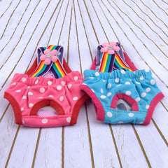 Pet Dog Shorts Diaper Sanitary Physiological Pants Washable Dog Panties Menstruation Dot Print Underwear Briefs for Girl Dogs