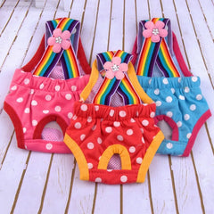 Pet Dog Shorts Diaper Sanitary Physiological Pants Washable Dog Panties Menstruation Dot Print Underwear Briefs for Girl Dogs
