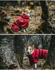 Pet Dog Coat Outdoor Jacket Pet Waterproof Winter Warm Clothes Big Jumpsuit Reflective Raincoat For Medium Large Dogs