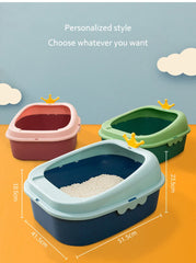 Cat Litter Box Design, Semi-Enclosed Sandbox, Big Space Toilet, Prevent Splash Tray, Kittens, Sand Litter Boxes