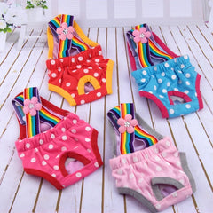 Pet Dog Shorts Diaper Sanitary Physiological Pants Washable Dog Panties Menstruation Dot Print Underwear Briefs for Girl Dogs