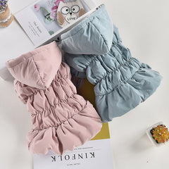 Dog Pet Super Warm Dress Winter Puppy Pet Dog Coats Princess Floral Bubble Skirt Dog Cat Hooded Chihuahua Yorkie Clothing
