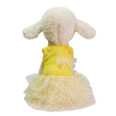 Dog Dresses Bow-knot Design Lace Multiple Layer Puppy Skirt Buttons Sleeveless Eye-catching Dogs Princess Dress Pet Clothes