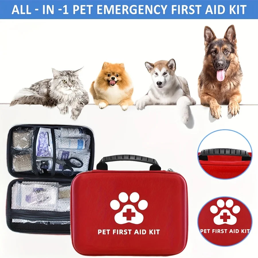 Outdoor Pet First Aid Kit -Compact Portable Bag for Dogs and Cats Essential for Hiking,Camping, Outdoor , Home Use, Car Travel