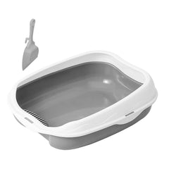 Semi enclosed cat little box With High Side Bedpan Potty Toilet for Small Pets Indoor Cats little tray Kitty litter pan Shovel
