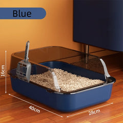 Cat Litter Box Large Capacity Semi-closed Removable Splashproof Cats Toilet with Cat Litter Scoop Pet Clean Supplies Litter Box
