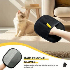 Static Pet Hair Removal Gloves - Grooming & Deshedding Gloves for Dogs Cats - Works on Sofa Carpet Clothes - Multi-Surface Brush