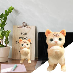 Cat Fidget Toy for Kids Sensory Toys Squeeze Toys Desk Decor Cat Dog Shape Collectible Figurines Toys Soft Flocking Fidget Toy