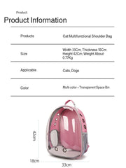 Portable Pet Backpack Outdoor Cat Supplies Transparent Shoulder Bag Pet Bag Breathable Space