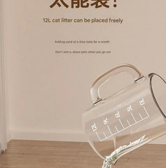 Cat Litter Box with Cat Litter Spatula Semi-enclosed Sandbox for Cats Rabbit Small Animals Cat Tray Kittens Litter Bedpans