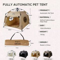 Portable Pet Tent Foldable Pet Playpen for Dogs and Cats Indoors/Outdoors Fully Automatic Waterproof Pet Tent with Carrying Bag