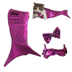 Cat Mermaid Costume Mermaid Tail Clothes Sequin Mermaid Dress Cat Dog Outfit Soft Funny Pet Costumes Fishtail Clothes Unique Sea
