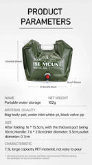 Outdoor 7.5L Portable Water Bag with Faucet PET Material Collapsible Water Container Bag Suitable for Camping Hiking Backpacks