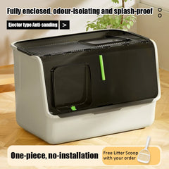 New Top-entry Cat Litter Box Tray Kitten Extra Large Fully Enclosed Anti-splash Mat Anti-smell Cats Litter Box Pet Products