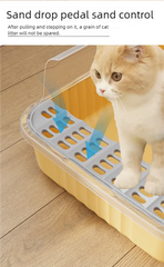 Cat litter box, oversized, splash proof, fully open toilet for kittens, odor proof, semi enclosed toilet, litter box, cat suppli