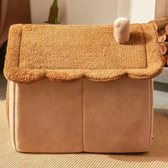 Foldable Pet House Removable Puppy Nest Washable Cat House Soft Pet Sleepping Bed For Extra Small Dogs and Small and Medium Cat