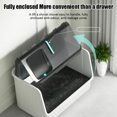 New Top-entry Cat Litter Box Tray Kitten Extra Large Fully Enclosed Anti-splash Mat Anti-smell Cats Litter Box Pet Products