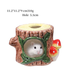 Pottery Hamster House Pet Bed Hideout Hut Hamster Gerbil Hamster House Guinea Pig Nest Sleeping Bed Ceramic House