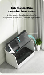 New Top-entry Cat Litter Box Tray Kitten Extra Large Fully Enclosed Anti-splash Mat Anti-smell Cats Litter Box Pet Products