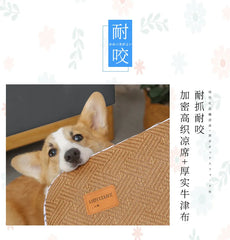 The Cat and Dog House Uses Large Straw MATS, Cat Beds, Ice Beds, Semi-disassembled and Washed Bamboo Mat MATS Pet Ice Pad