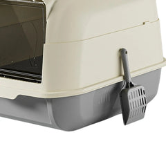 Cat Litter Box with Lid Front Entry Top Exit Fully Enclosed Hooded Large Cat Potty Cat Toilet Kitty Litter Pan for Growing Cats