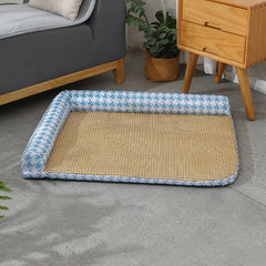 The Cat and Dog House Uses Large Straw MATS, Cat Beds, Ice Beds, Semi-disassembled and Washed Bamboo Mat MATS Pet Ice Pad