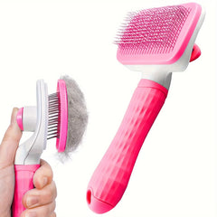 Pet Grooming Brush Gentle Deshedding Massage Comb with One-Click Hair Removal Dog Grooming for Dogs & Cats Easy-Clean