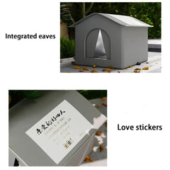 Pet Hideaway Waterproof Insulated Cat House Foldable Warm Feral Cat Shelter Enclosed Pet Condos for Cats Rabbits Dogs