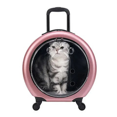 Portable Cat Carrying Bags Large Capacity Pet Carriers Backpack Travel Cats Carry Handbag with Wheel Pets Carriers Trolley Case