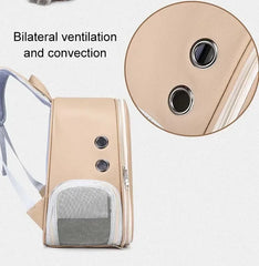 Pet Supplies Cat Carrier Bag PU Portable Travel Outdoor Backpack for Cat Small Dogs Transparent Breathable Carrying Shoulder Bag