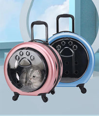 Portable Cat Carrying Bags Large Capacity Pet Carriers Backpack Travel Cats Carry Handbag with Wheel Pets Carriers Trolley Case