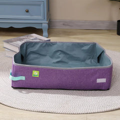 Semi Enclosed Cat Litter Box, Foldable, Portable, Waterproof, Oxford Cloth, Open Cat Toilet  Cat Litter Box Pet Supplies & Pet