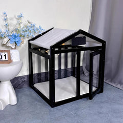 Wooden Small Medium Dogs House Bed Indoor Transparent Board Cats House Luxury Creative Pets Villa with Door Puppy Supplies